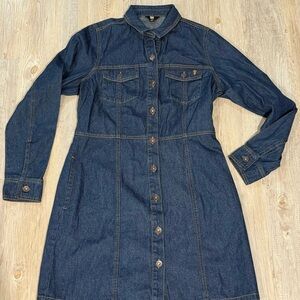 Frye Dark Blue Denim Long Sleeve Dress